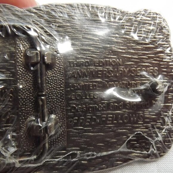 NOS 1985 Hesston National Finals Rodeo Miniature Cowboy Belt Buckle - Picture 3 of 10